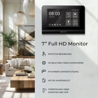 BALTER ENTRI Set L Video-Türsprechanlage Einfamilienhaus 2 Monitore Schwarz