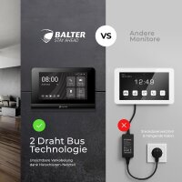 BALTER ENTRI Set L Video-Türsprechanlage Einfamilienhaus 2 Monitore Schwarz