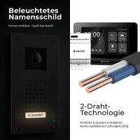 BALTER ENTRI Set L Video-Türsprechanlage Einfamilienhaus 2 Monitore Schwarz