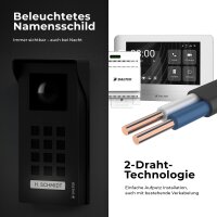 BALTER ENTRI Set M Video-Türsprechanlage Einfamilienhaus 2 Monitore Silber
