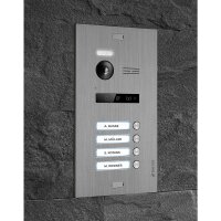 BALTER EVO Video-Türsprechanlage 4-Familienhaus 4x 7-Zoll-Monitor Silber
