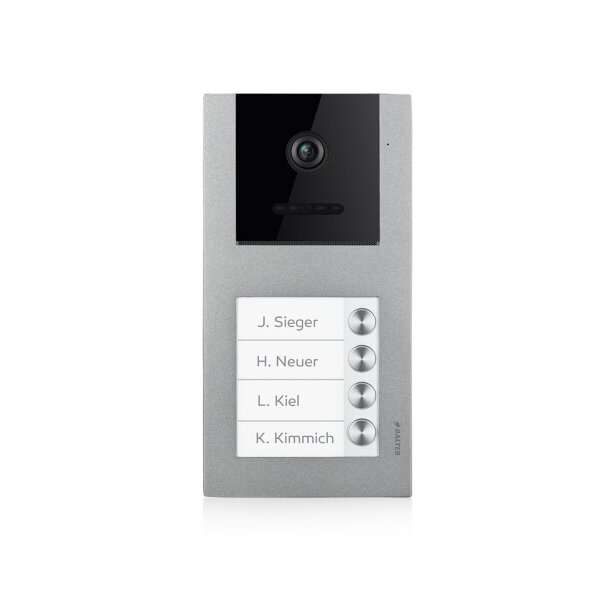 BALTER EVO Außenstation 4-Familienhaus Silber Aufputz 2-Draht-BUS