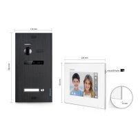 BALTER EVO Türsprechanlage 3-Familienhaus 3x 7-Zoll-Monitor Schwarz WLAN App