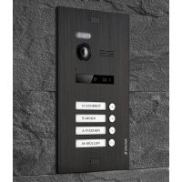 BALTER EVO Außenstation 4-Familienhaus Schwarz Unterputz 2-Draht-BUS
