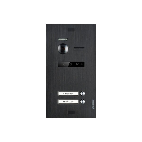 BALTER EVO HD Außenstation 2-Familienhaus Schwarz Unterputz 2-Draht-BUS