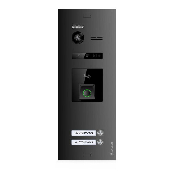 BALTER EVO HD Fingerprint Außenstation 2-Familienhaus Schwarz Unterputz