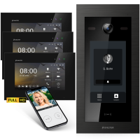 BALTER EVO HD Touch Türsprechanlage 3-Familienhaus 3x Monitor Schwarz WLAN App