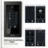 BALTER EVO HD Touch Türsprechanlage 4-Familienhaus 4x Monitor Schwarz WLAN App