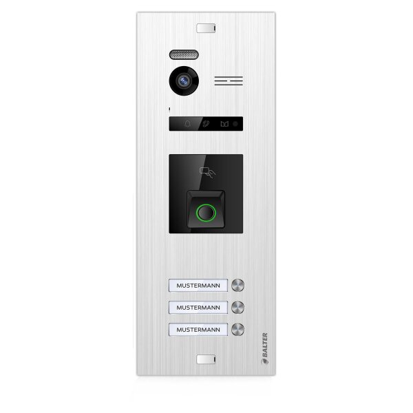 BALTER EVO HD Fingerprint Außenstation 3-Familienhaus Silber Unterputz