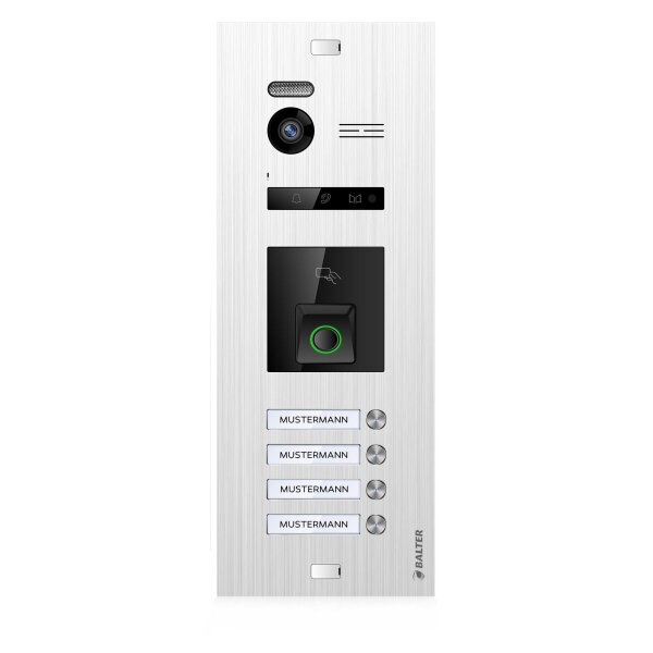 BALTER EVO HD Fingerprint Außenstation 4-Familienhaus Silber Unterputz