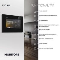 BALTER EVO HD Fingerprint Türsprechanlage 1-Fam. 2x Monitor Silber/Schwarz