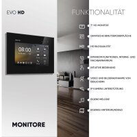 BALTER EVO HD Fingerprint Türsprechanlage 4-Fam. 4x Monitor Silber/Schwarz