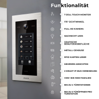 BALTER EVO HD Touch Türsprechanlage 2-Familienhaus 2x Monitor Silber WLAN App