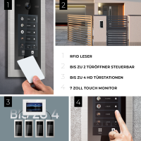 BALTER EVO HD Touch Türsprechanlage 2-Familienhaus 2x Monitor Silber WLAN App
