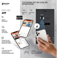 BALTER EVO HD Fingerprint Türsprechanlage 1-Fam. 2x Monitor Schwarz WLAN App