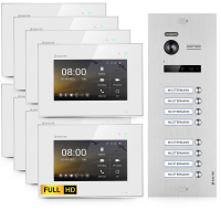 BALTER EVO HD Video-Türsprechanlage 8-Familienhaus 8x 7-Zoll-Monitor Silber
