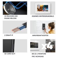 BALTER EVO HD Türsprechanlage 2-Familienhaus 2x 7-Zoll-Monitor Silber WLAN App