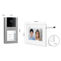 BALTER EVO Türsprechanlage Aufputz 3-Familienhaus 3x Monitor Silber WLAN App