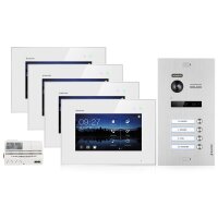 BALTER EVO Türsprechanlage Aufputz 4-Familienhaus 4x Monitor Silber WLAN App