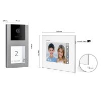 BALTER EVO Türsprechanlage Aufputz Einfamilienhaus 4x 7-Zoll-Monitor Silber