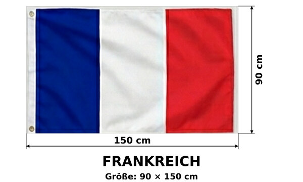 Frankreich Fahne Flagge Hissflagge 150x90cm Drapeau France WM Fanflagge mit Ösen