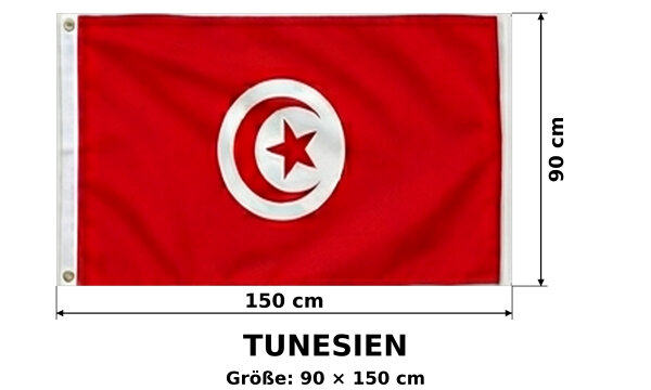 Tunesien Fahne Flagge Hissflagge 150x90cm Tunisia Tunis WM Fanflagge Ösen Deko