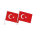 2er Set Türkei Autofahnen Bayrak 30x45cm Türkische Fahne Türkiye Bayragi WM EM