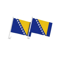 2er Set Bosnien Autofahnen Auto Flaggen 30x45cm Bosna...