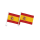2er Set Spanien Autofahnen 30x45cm Bandera España WM EM Halterung Clip Fan Auto