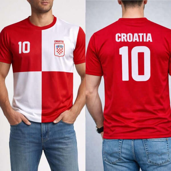 Kroatien Fan-Shirt Croatia Hrvatska 1 Stück Fußball T-Shirt Länderdesign Party
