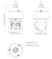 Dahua TPC-SD2241-TB7F8-DW-S2 Thermal PTZ Überwachungskamera 4MP H.265 H.264 PoE 8 mm Fixobjektiv