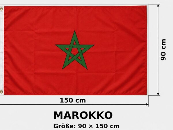 Marokko Fahne Flagge 150x90cm Marokkanische Flagge Al Maghrib WM EM Ösen