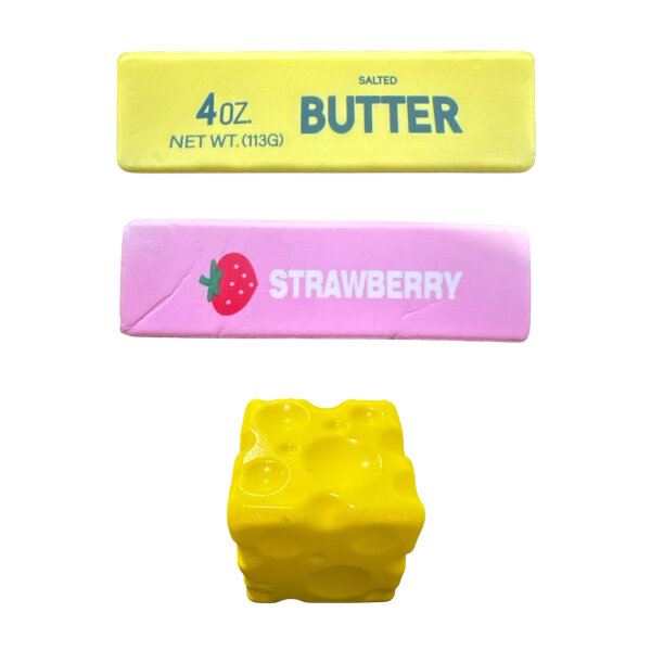 Squishy Auswahl Butter Strawberry Käse Fidget Quetschspielzeug 3+