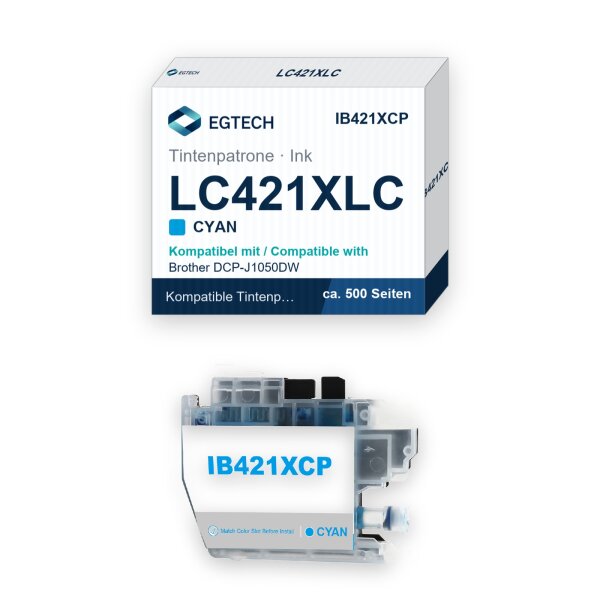 Tinte kompatibel mit Brother LC421XLC Cyan DCP-J1050DW MFC-J1010DW DCP-J1140DW