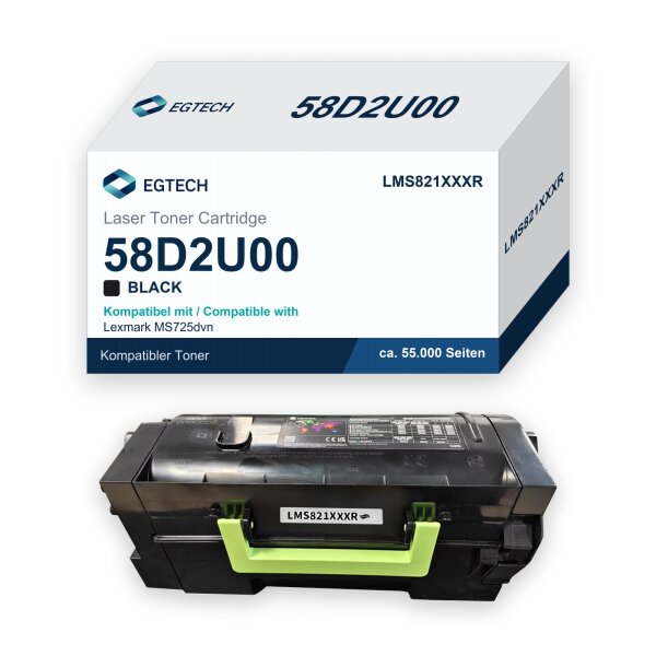 Toner kompatibel mit Lexmark 58D2U00 MS725dvn MS823n MS823dn MS825dn MS826de