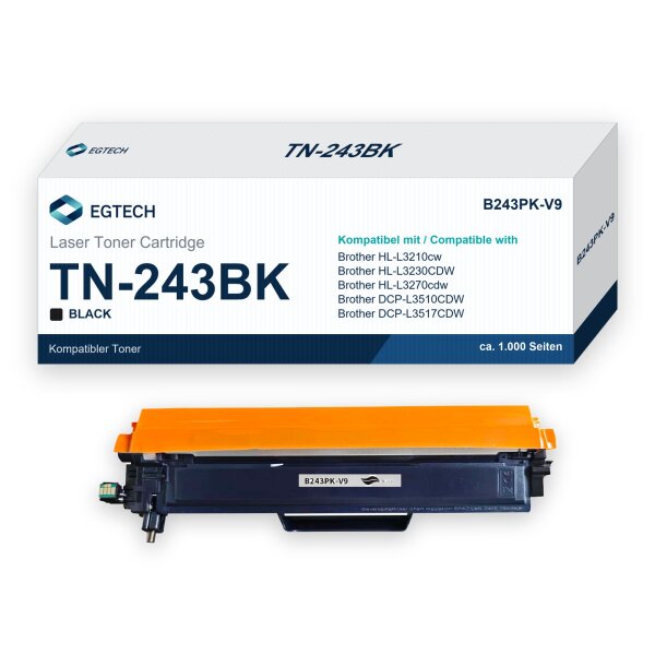 Toner kompatibel mit Brother TN-243BK HL-L3210cw HL-L3230CDW HL-L3270cdw Schwarz