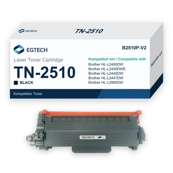 Toner kompatibel mit Brother TN-2510 HL-L2400DW HL-L2400DWE HL-L2445DW Schwarz