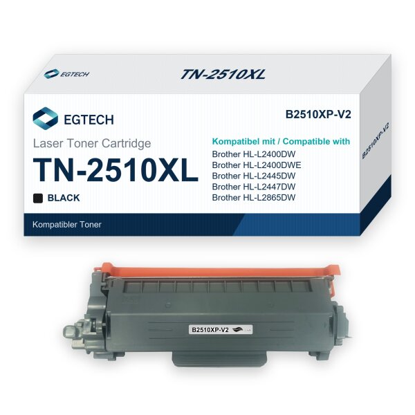 Toner kompatibel mit Brother TN-2510XL HL-L2400DW HL-L2400DWE HL-L2445DW Schwarz