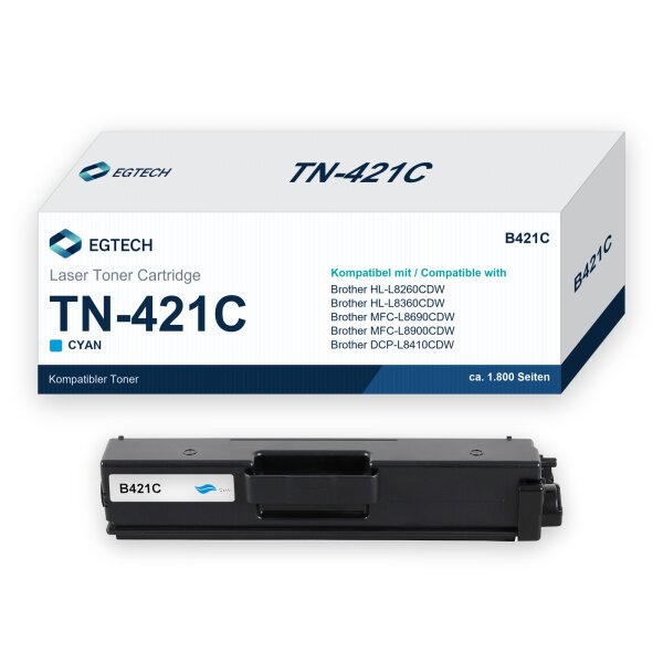 Toner kompatibel mit Brother TN-421C Cyan HL-L8260CDW HL-L8360CDW MFC-L8900CDW