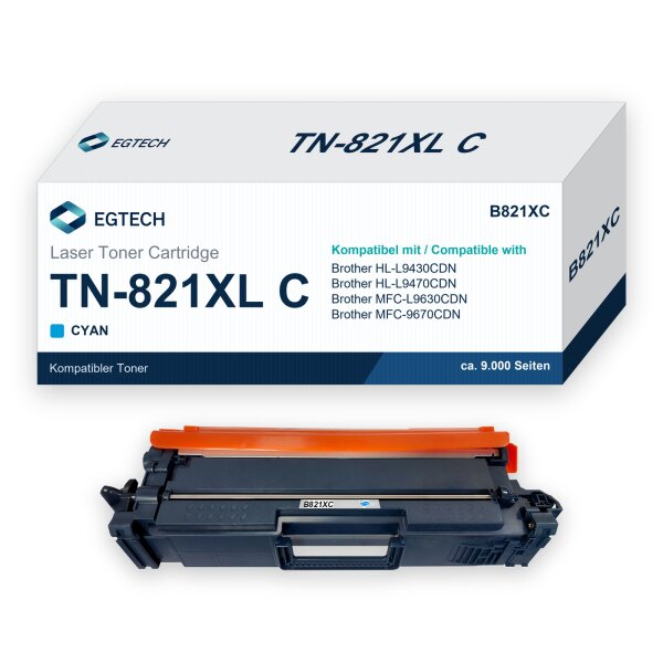 Toner kompatibel mit Brother TN-821XL C Cyan HL-L9430CDN HL-L9470CDN MFC-9670CDN