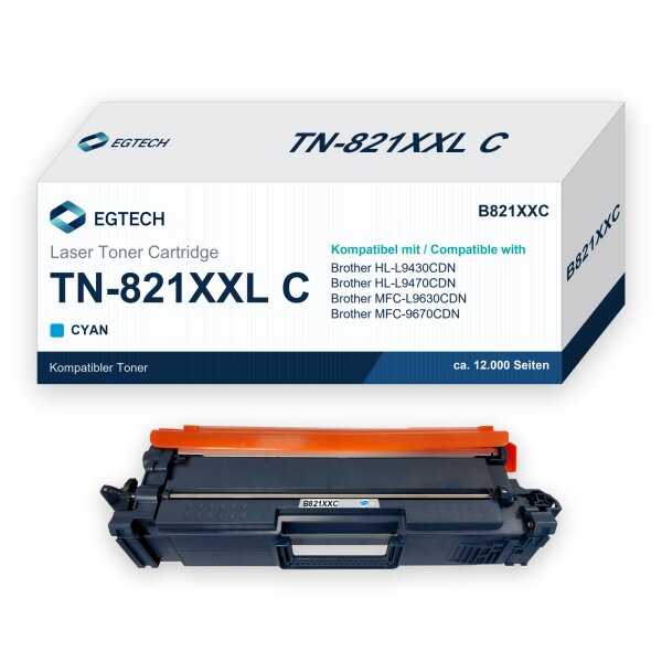 Toner kompatibel mit Brother TN-821XXL C Cyan HL-L9430CDN HL-L9470CDN