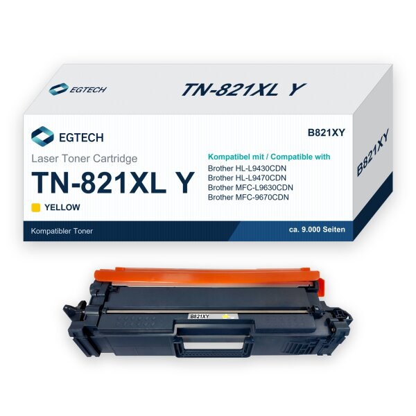 Toner kompatibel mit Brother TN-821XL Y Gelb HL-L9430CDN HL-L9470CDN MFC-9670CDN