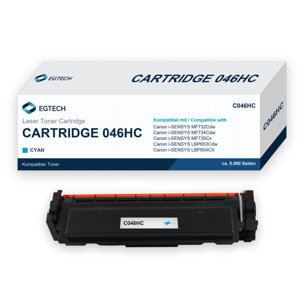 Toner kompatibel mit Canon Cartridge 046HC Cyan i-SENSYS MF732Cdw MF734Cdw