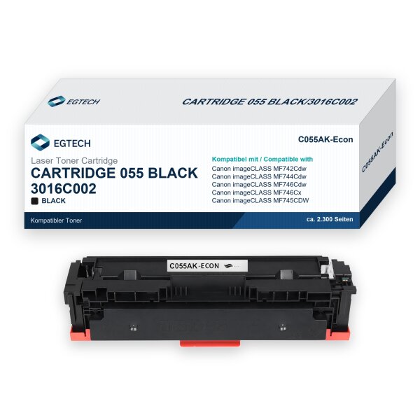 Toner kompatibel mit Canon Cartridge 055 Black imageCLASS MF742Cdw MF744Cdw