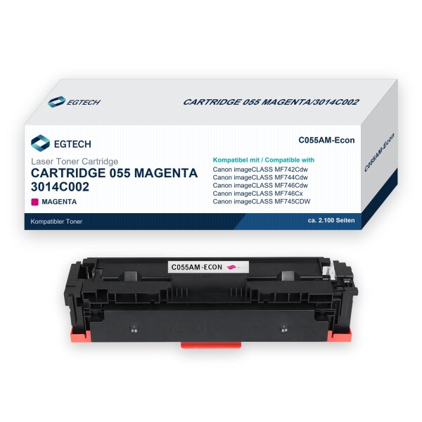 Toner kompatibel mit Canon Cartridge 055 Magenta Magenta imageCLASS MF742Cdw