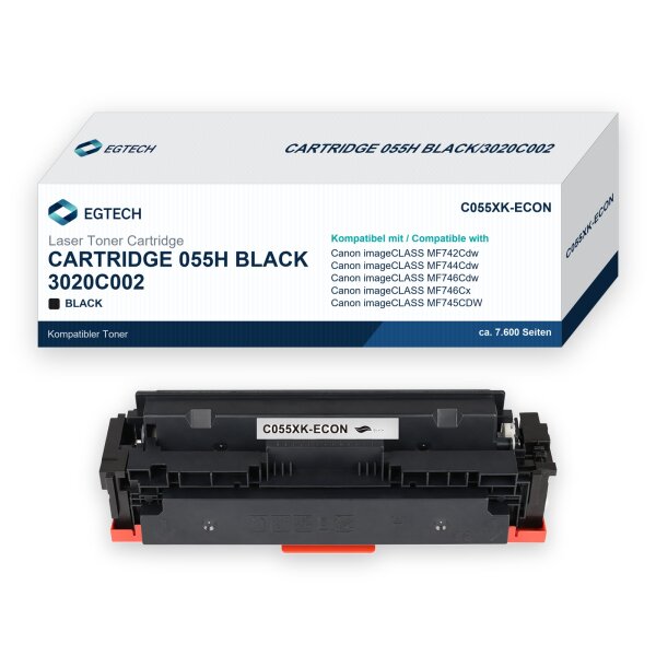 Toner kompatibel mit Canon Cartridge 055H Black imageCLASS MF742Cdw MF744Cdw