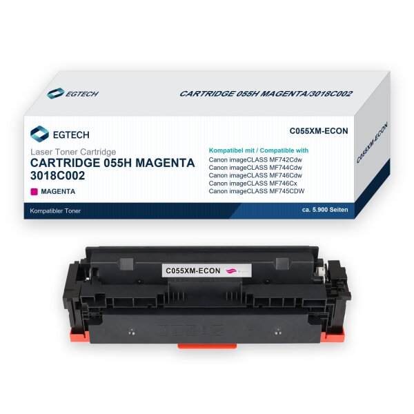 Toner kompatibel mit Canon Cartridge 055H Magenta Magenta imageCLASS MF742Cdw