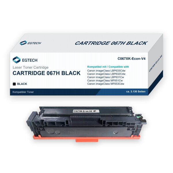Toner kompatibel mit Canon Cartridge 067H Black imageClass LBP633Cdw LBP632Cdw