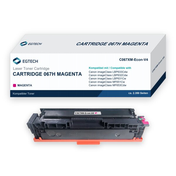 Toner kompatibel mit Canon Cartridge 067H Magenta Magenta imageClass LBP633Cdw