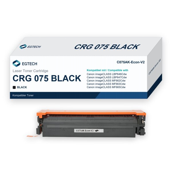 Toner kompatibel mit Canon CRG 075 Black imageCLASS LBP646Cdw LBP647Cdw MF662Cdw